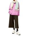 Loewe Anagram-patch Colour-block Mohair-blend Scarf In White Multicolor