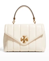 Tory Burch Kira Small Quilted Top-handle Satchel Bag In Neutrals