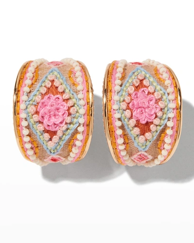 Mignonne Gavigan Hollis Hoop Earrings, Pink In Multi