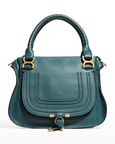Chloé Marcie Medium Satchel Bag In Steel Blue