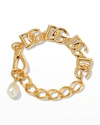 DOLCE & GABBANA DG-CHAIN BRACELET WITH PEARLY CHARM,PROD244060081