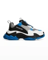 Balenciaga Blue & Black Triple S Sneakers In Blu/nero