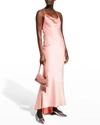 Alice And Olivia Montana Cowl-neck Strappy-back Maxi Gown In Pink