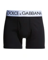 Dolce & Gabbana Cotton Blend Logo Waistband Boxer Briefs In Black