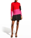MILLY COLORBLOCK WOOL-CASHMERE CREW SWEATER,PROD245040275
