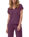 Michael Stars Draya V-neck Gauze Tee In Aster