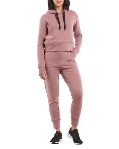 Public Rec Luxe Fleece Cropped Hoodie In Pink