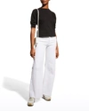 Frame Frankie Puff Sleeve Cashmere Sweater In Noir