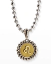 Lagos Signature Caviar Zodiac Two-tone Circle Pendant In Leo