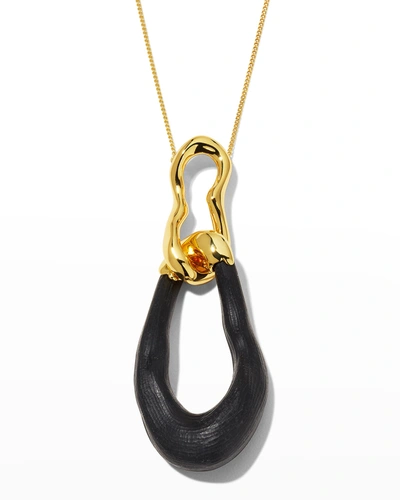 Alexis Bittar Gold Double Link Necklace In Metallic