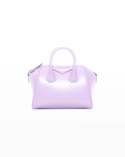 Givenchy Antigona Mini Box Calfskin Satchel Bag, Bright Pink In 540 Lilac