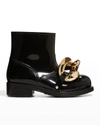 Jw Anderson Chain-detail Rubber Ankle Boots In Black