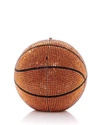Judith Leiber Basketball Crystal Sphere Clutch Bag In Brown