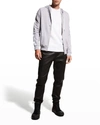 Moschino Men's Logo-tape Zip Hoodie In Gray