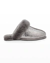 Ugg Scuffette Ii Metallic Sparkle Shearling Slippers In Gunmetal