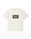 DOLCE & GABBANA BOY'S CONTRAST LOGO COTTON T-SHIRT,PROD243930387