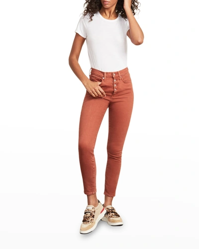 Veronica Beard Jeans Maera High-rise Skinny Jeans In Cinnamon
