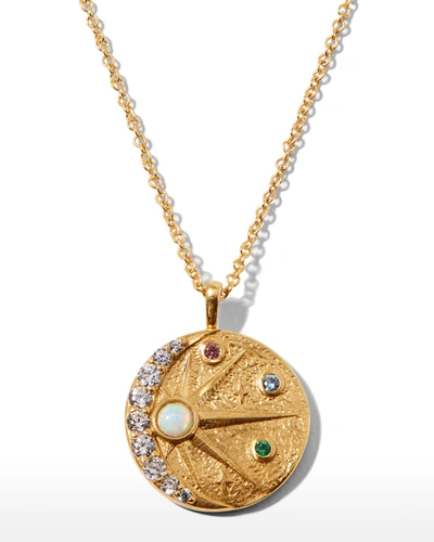 Tai Crescent And Sun Pendant Necklace In Gold