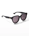 Gucci Interlocking G Acetate Cat-eye Sunglasses In 002 Black