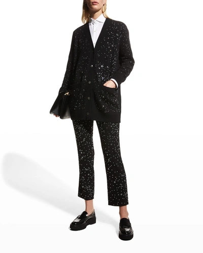 Libertine Longfellow's Light Of Stars Embellished Cashmere Cardigan In Black