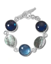 Ippolita Wonderland 5-stone Flexible Bracelet In Sterling Silver With Mother-of-pearl And Doublets In Astro In Acqua