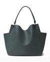 Callista Stitch Grained Leather Shoulder Bag In Charcoal
