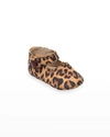 Elephantito Girl's Scalloped Leather Mary Jane, Baby In Suede Leopard