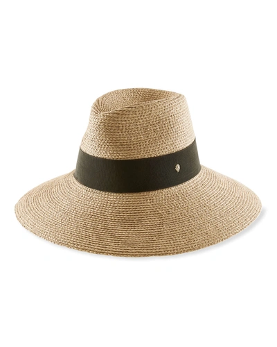 Helen Kaminski Newport Raffia Straw Hat In Natural/black