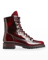 The Office Of Angela Scott Mr. Bernard Burnished Lace-up Boots In Bordeaux