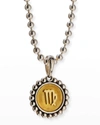 Lagos Signature Caviar Zodiac Two-tone Circle Pendant In Virgo