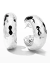 Ippolita Sterling Silver Classico Hammered Hoop Earrings In Silver
