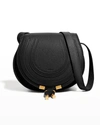 Chloé Marcie Small Saddle Crossbody Bag In Black