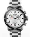 SHINOLA MEN'S WHITE HURRICANE CHRONO 2-STRAP GIFT SET,PROD243930155