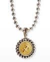 Lagos Signature Caviar Zodiac Two-tone Circle Pendant In Sagittarius