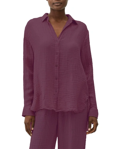 Michael Stars Gauze Button-down Top In Aster