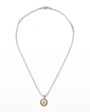 Lagos Signature Caviar Zodiac Two-tone Circle Pendant In Pisces