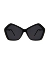Illesteva Barbra Geometric Acetate Sunglasses In Black/grey