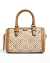 Tory Burch T Monogram Jacquard Mini Barrel Crossbody Bag In Hazelnut