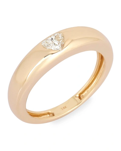 Kastel Jewelry Heart Diamond Ring In 14k Yellow Gold