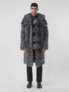 Burberry Faux Fur Duffle Coat With Ear-detail Hood Tempest Grey In Tempest Grey