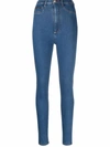 Philipp Plein High-waist Skinny-cut Jeans In Blue