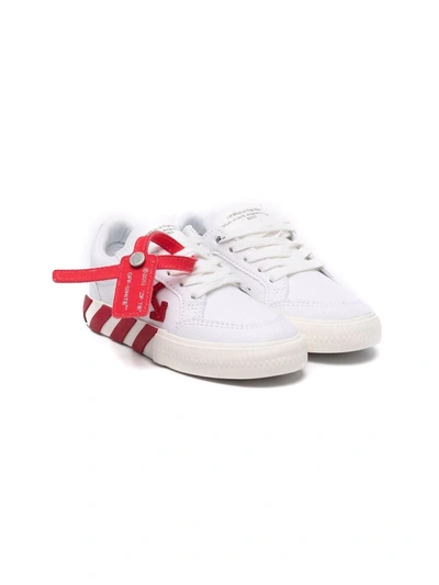 Off-white Kids' Vulcanized 低帮板鞋 In White