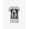 Max Mara Womens Pearl Grey Dogstar-print Cotton-jersey T-shirt M