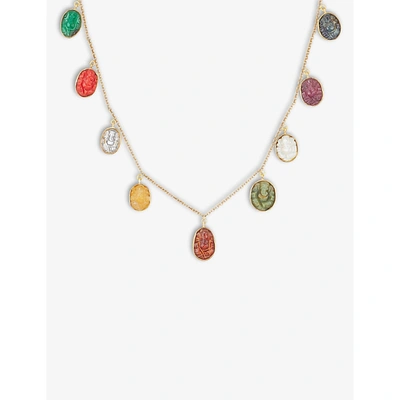 La Maison Couture Womens Multi Sophie Theakston Ganesh 18ct Yellow-gold And Gemstone Garland Necklace
