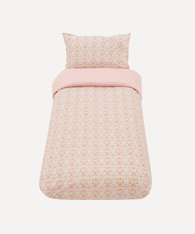 Coco & Wolf Love Birds And Floral Stencil Single Duvet Cover Set In Pink