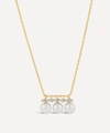 DINNY HALL 14CT GOLD SHUGA TRIPLE PEARL AND FIVE DIAMOND PENDANT NECKLACE,000742904