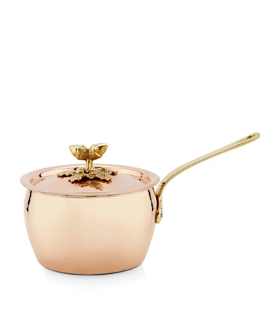 Ruffoni Historia Hammered Copper Saucepan With Lid (16cm) In Gold