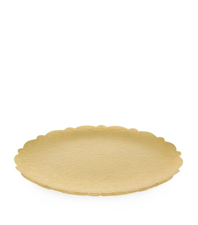 Alessi Dressed 24 Karat Gold-plated Round Tray In Multi