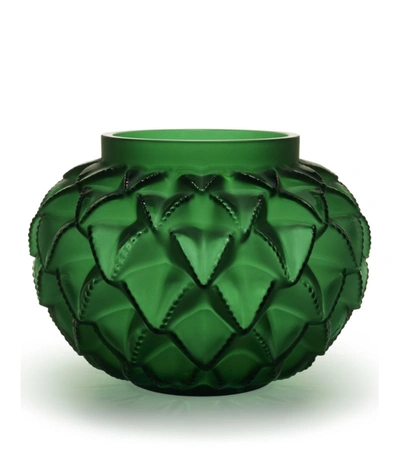 Lalique Languedoc Grand Vase (33cm) In Green