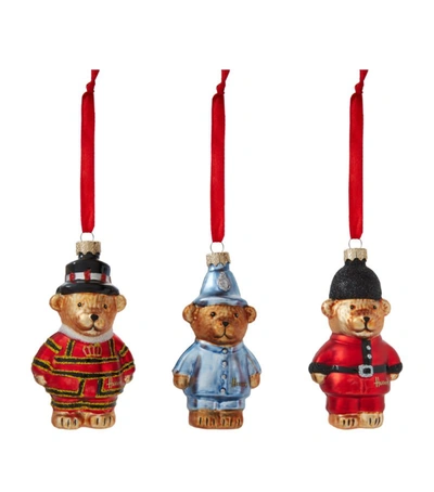 Harrods London Bear Tree Decorations (set Of 3) In Multi